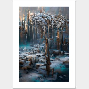 Frozen Forest Fantasy Art Style Posters and Art